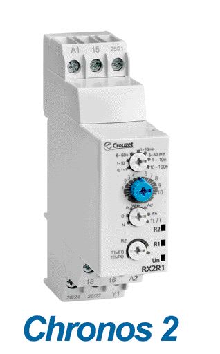 Crouzet - Analog Timer TMR48 U, 12-240 VDC / 24-240 VAC, 2 C/O, 5 A, 0.02 s - 300 h, 48 mm