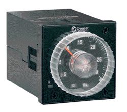 Crouzet - Analog Timer TMR48 X, 12-240 VDC / 24-240 VAC, 2 C/O, 5 A, 0.02 s - 300 h, 48 mm
