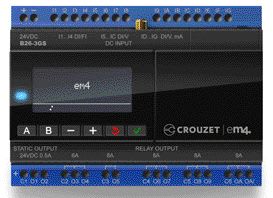 Crouzet - Em4 Alert Telecontroller, B26-3Gs, 26 I-O, 24 Vdc