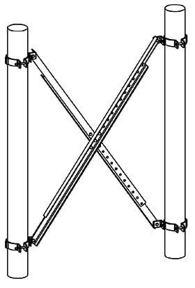 Dervaux Distribution - CROIEC STD croisillon standard permettant la liaison de 2 poteaux