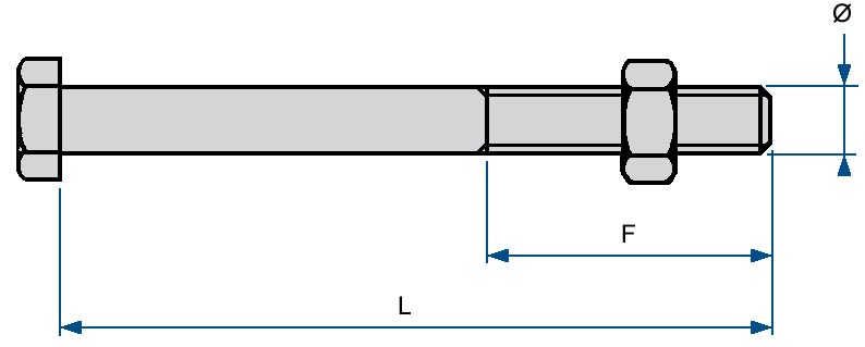 Dervaux Distribution - BH12 300 boulon 6 pans à tête hexagonale - Codet 6800655