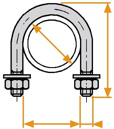 Dervaux Distribution - EC42-49T étrier E12 62 81 avec téton pour consoles EP diamètre 42mm à 49mm
