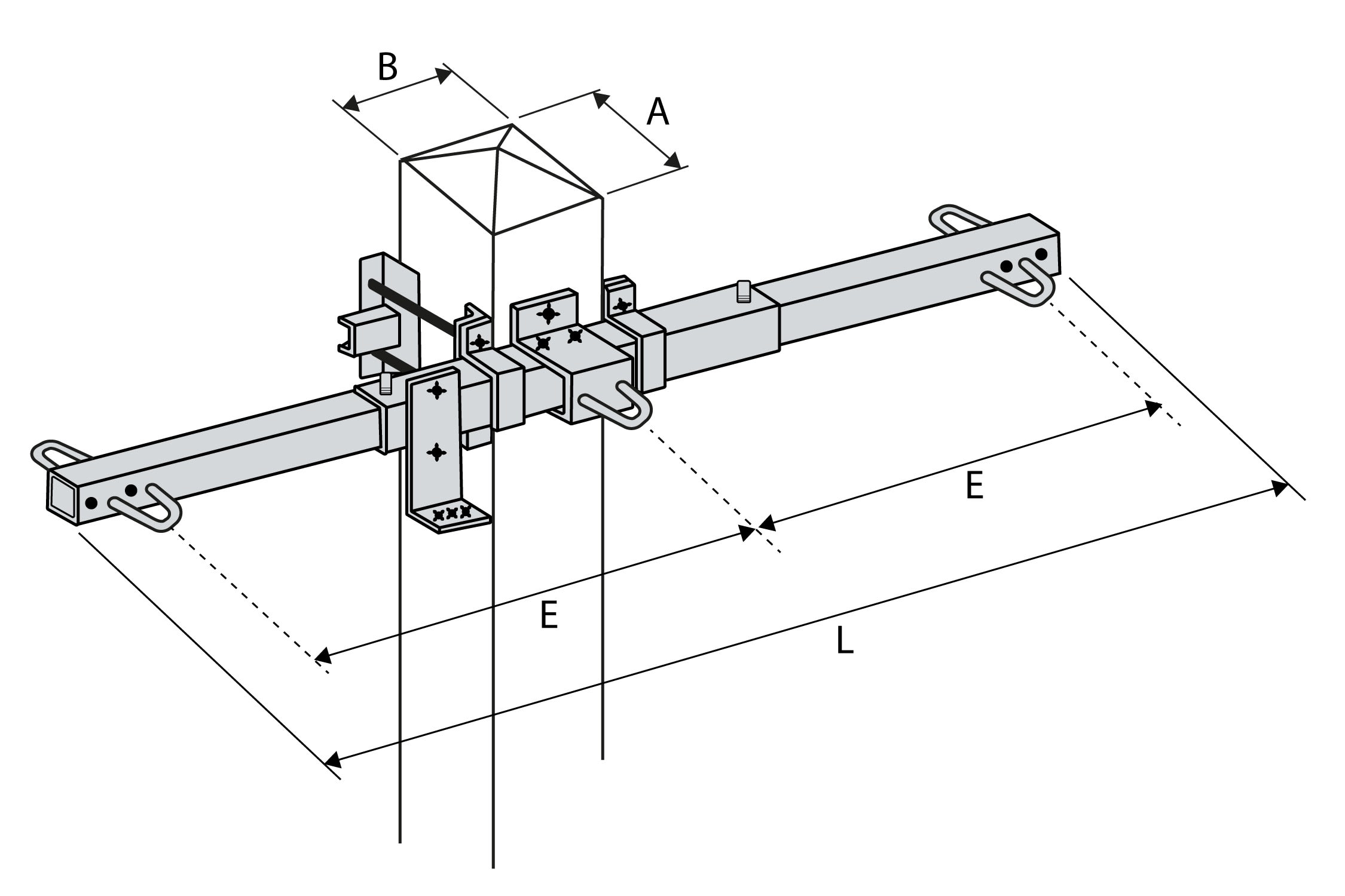Dervaux Distribution - Traverse double ancrage en nappe horizontale KNA3Y3150D - Codet 6855116