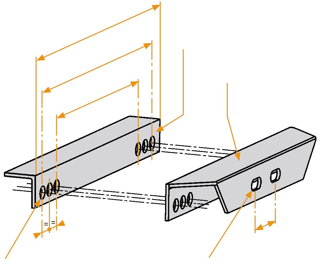 Dervaux Distribution - UL1 ensemble de ferrure de fixation EP composé de 2 éléments