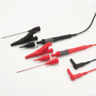 MEGGER - Jeu de cordons Rouge/Noir avec pointes et pinces, raccords 90°