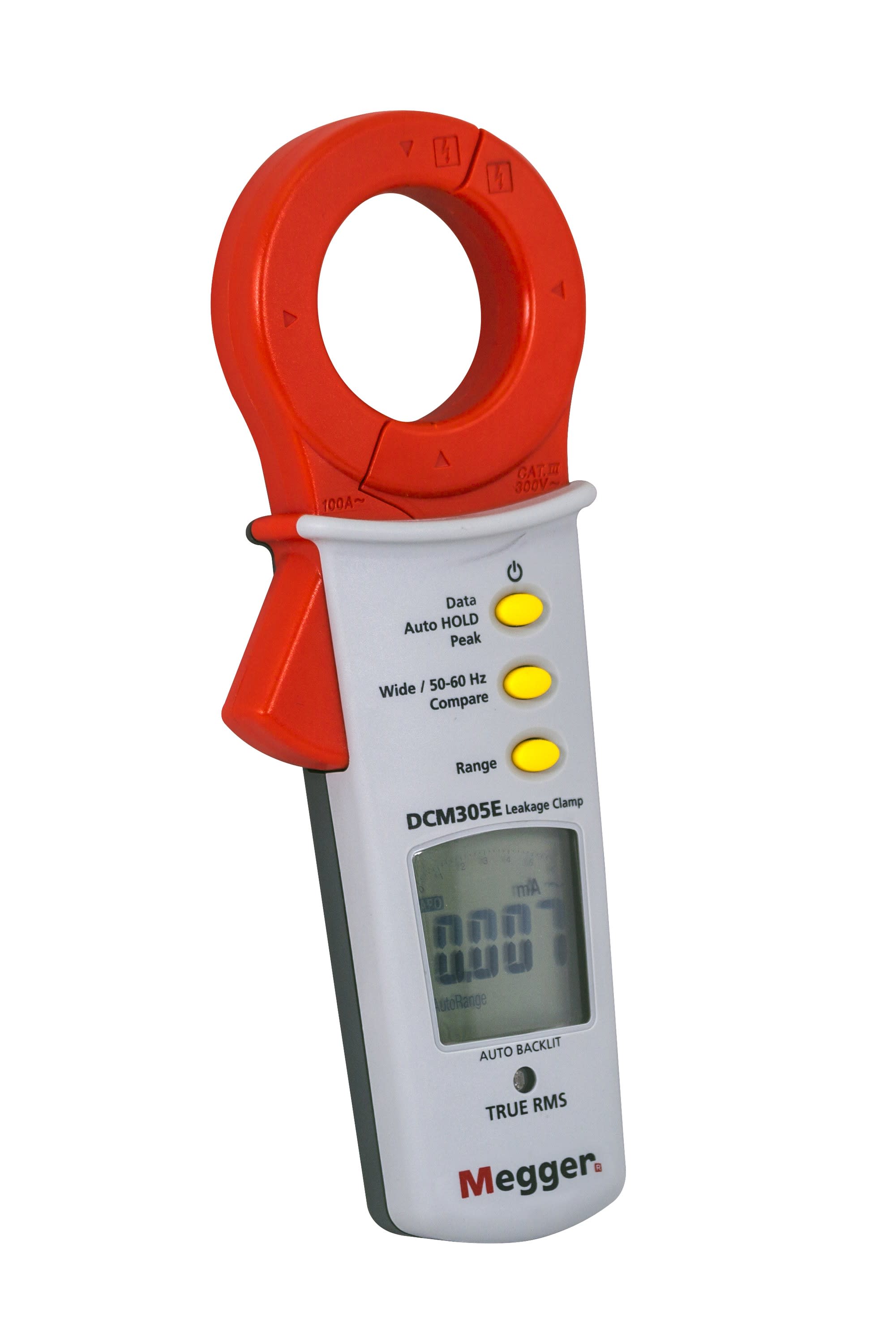 MEGGER - Pince de mesure DCM305E de courant de fuite 0,001mA-100A TRMS, sacoche et piles