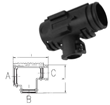 Sib Adr - Dérivation T clipsation extérieure 26-17-26 polypropylène modifié ral 9005