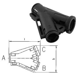 Sib Adr - Dérivation Y 7.5-7.5-7.5 polypropylène modifié ral 9005