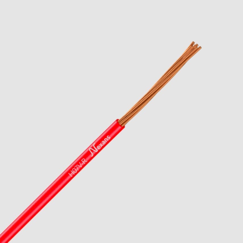 Nexans - Fil rigide H07V-R 1x6 Rouge couronne de 100m