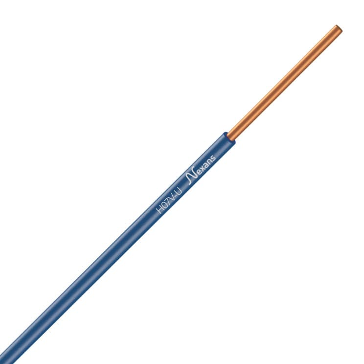 Nexans - Fil rigide H07V-U 1x1.5 Bleu couronne de 100m