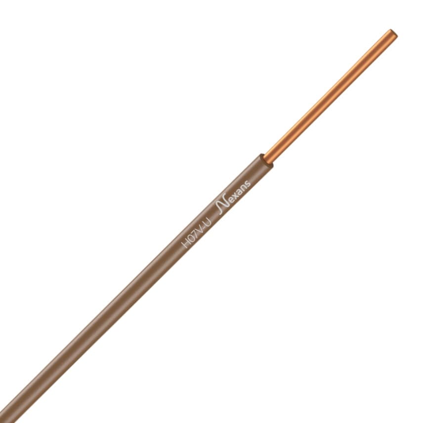 Nexans - Fil rigide H07V-U 1x1.5 Brun couronne de 100m