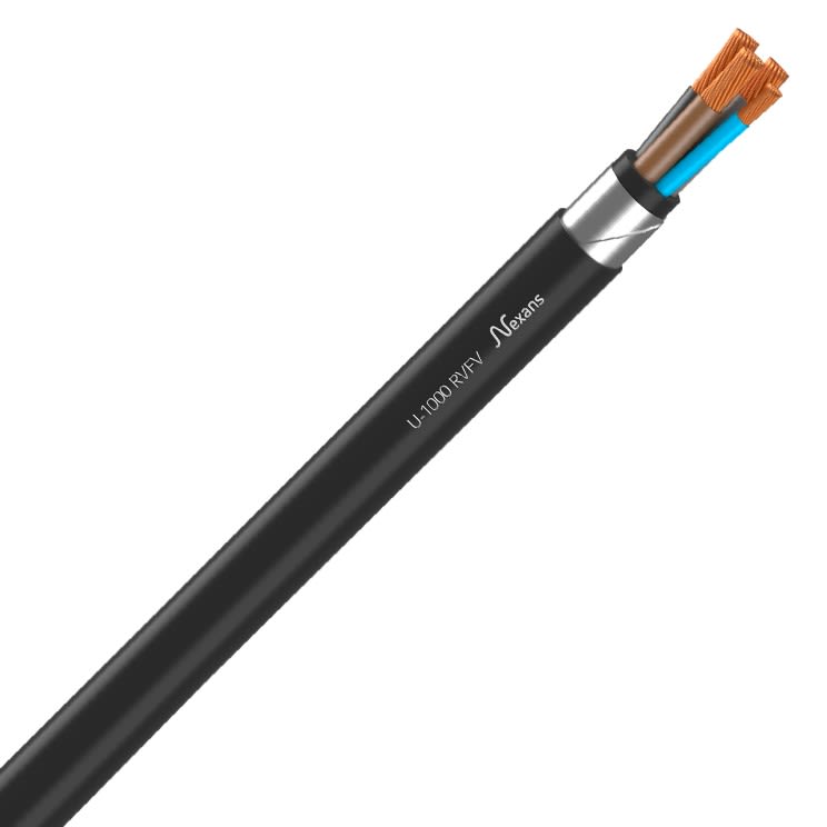 Nexans - Câble rigide U-1000 RVFV cuivre 3x150+70 longueur à la coupe