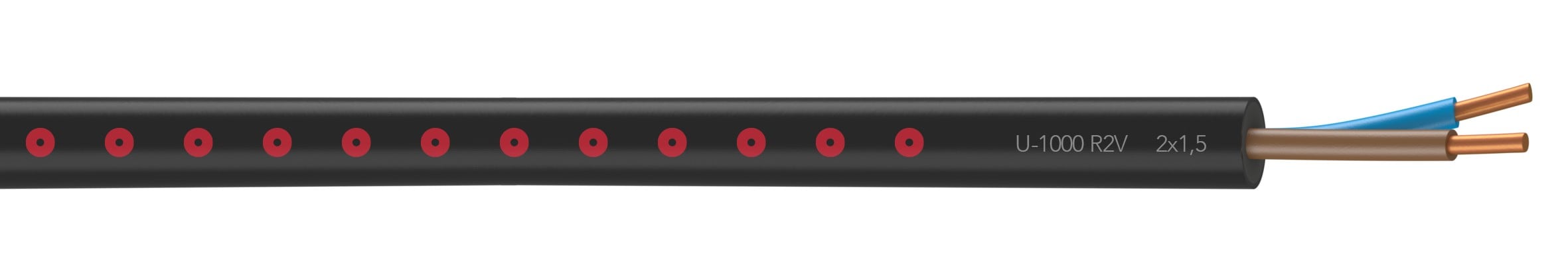 Nexans - Câble rigide R2V cuivre 2x1.5 touret 5000m