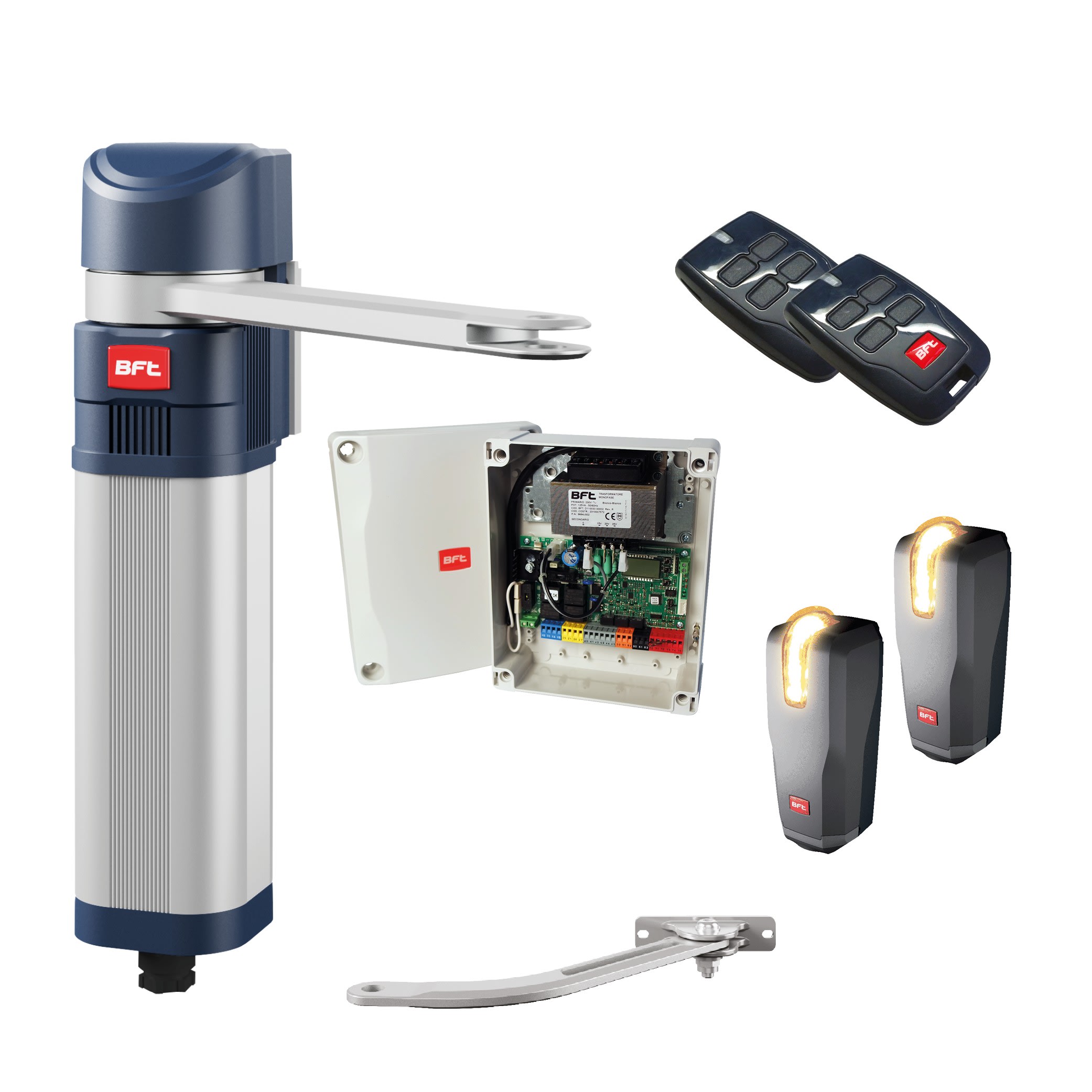Automatismes BFT - Kit pro FRA motorisation portail battant E5 SMART BTA12  bras articulé