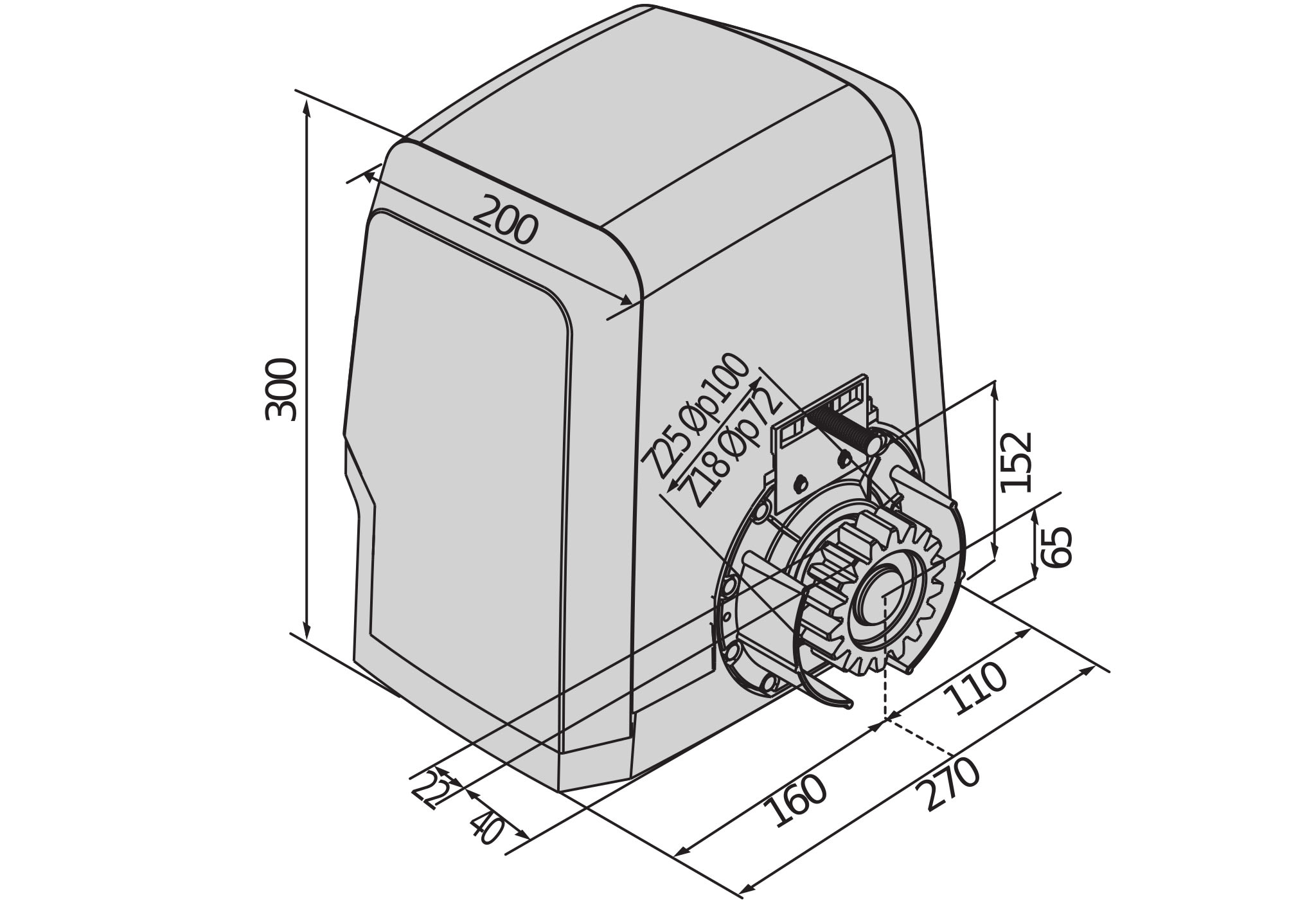 Automatismes BFT - Moteur portail coulissant rapide ARES VELOCE SMART BT A1000 18 m/mn