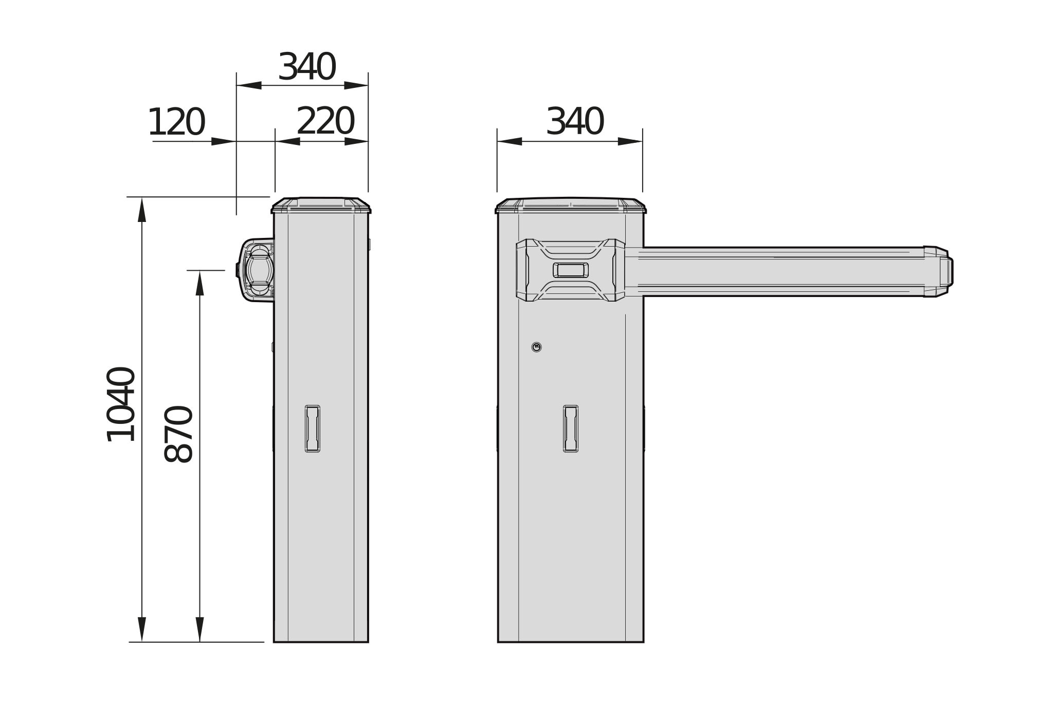 Automatismes BFT - Barrière GIOTTO BT B U36 usage intensif jusqu'à 6m