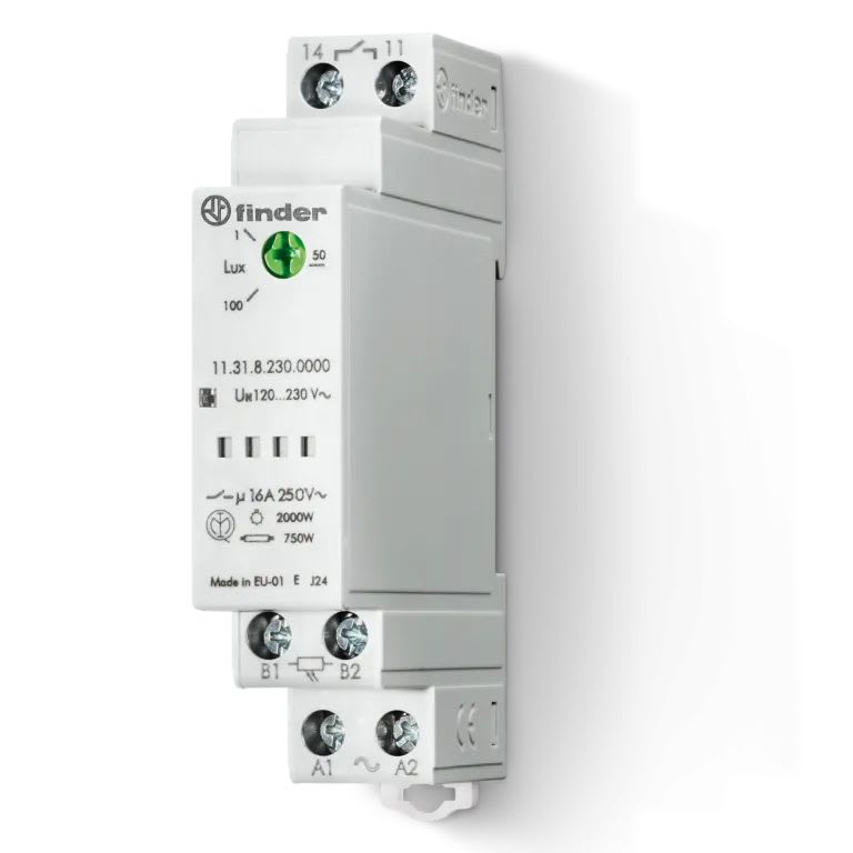 Finder - Crépusculaire 1NO 16A 12 à 24V AC/DC, largeur 17,5mm