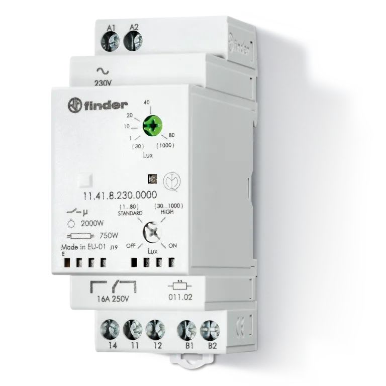 Finder - Crépusculaire 1 inverseur 16A 230V AC, Hystérésis 0