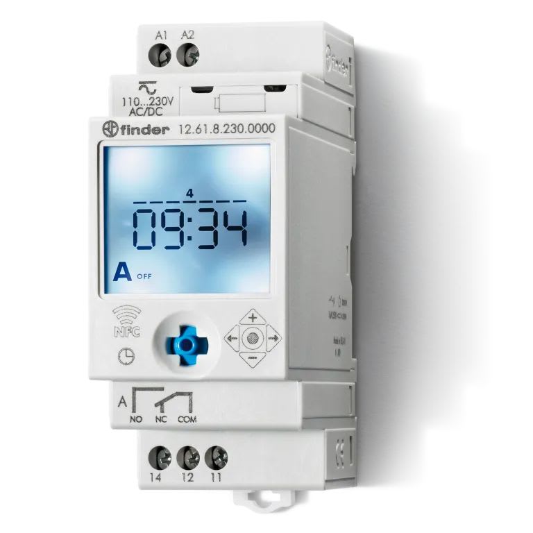 Finder - Horloge hebdomadaire digitale 1 inverseur 16A 12 à 24V AC/DC, NFC