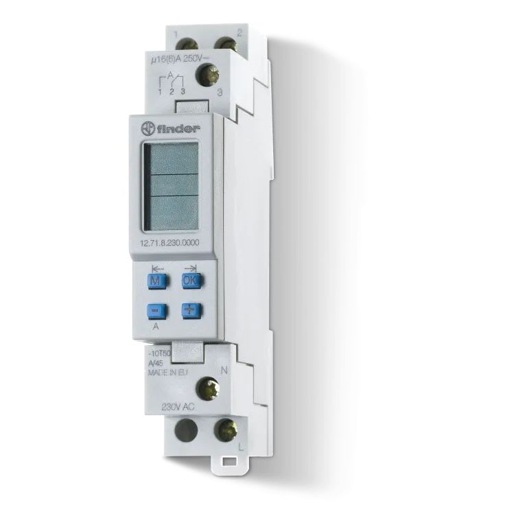 Finder - Horloge hebdomadaire digitale 1 inverseur 16A 230V AC