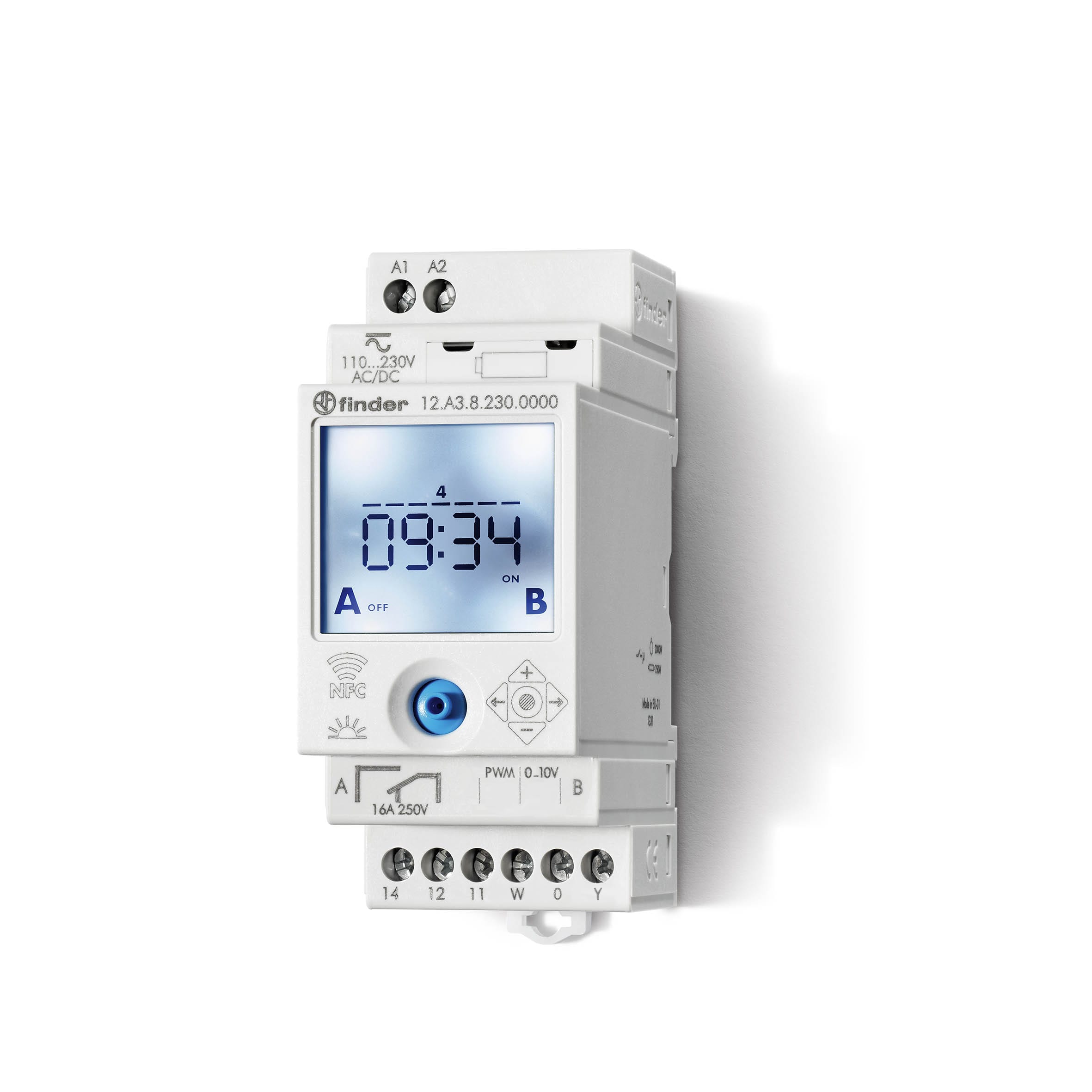 Finder - Horloge astro hebdo digitale 1 inv + sortie variable 110 à 230V AC/DC, NFC