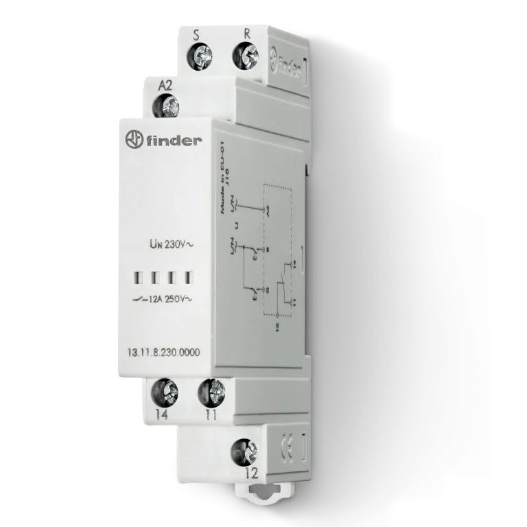 Finder - Relais bistable modulaire 1 inverseur 12A 230V AC, set et reset