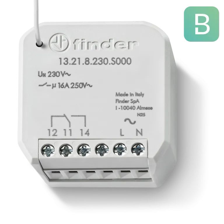 Finder - Actionneur multifonction BLISS 1 inverseur 16A 230V AC, Radio, à encastrer