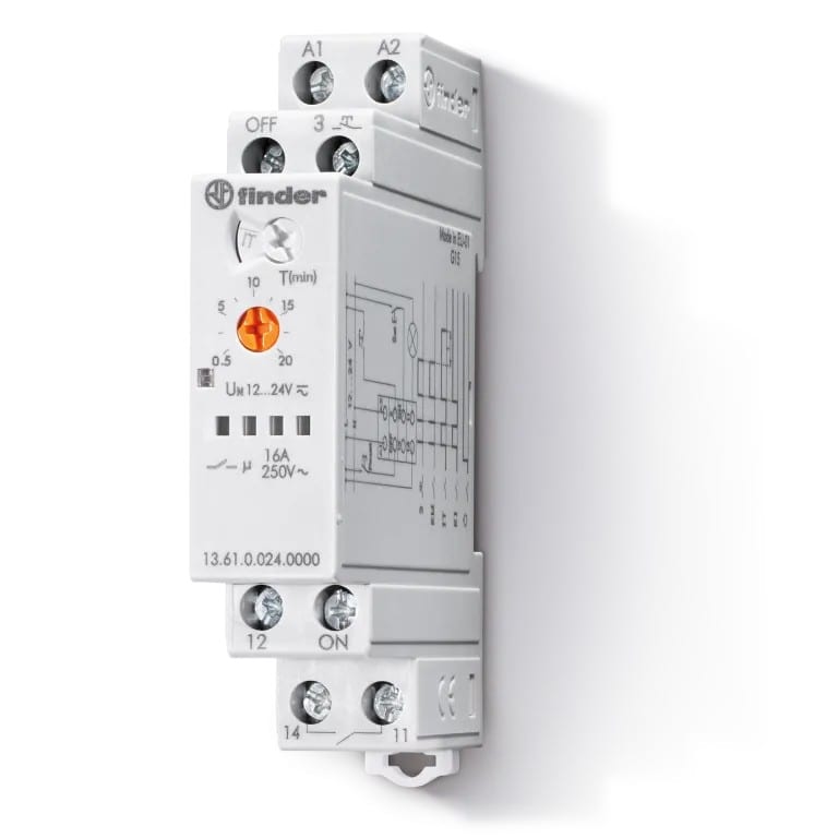 Finder - Télérupteur électronique modulaire 2NO 10A 230VAC, multifonctIon + reset 1s