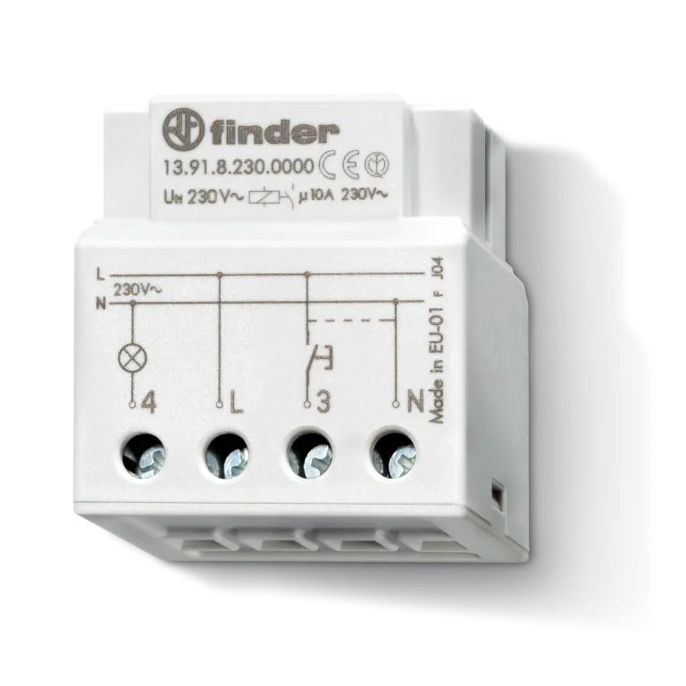 Finder - Télérupteur électronique ou temporisé 1NO 10A 230V AC, silencieux