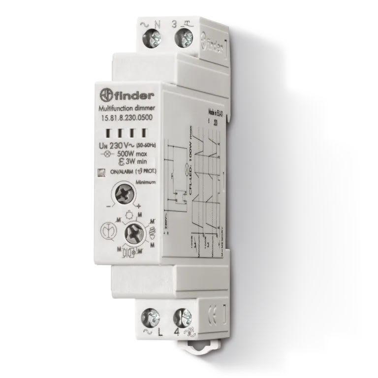 Finder - Variateur de lumière universel modulaire 500W 230V AC, variation linéaire