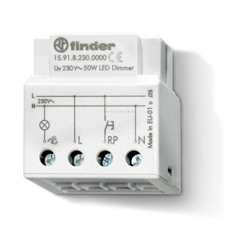 Finder - Variateur de lumière 100W 230V AC, variation linéaire, à encastrer
