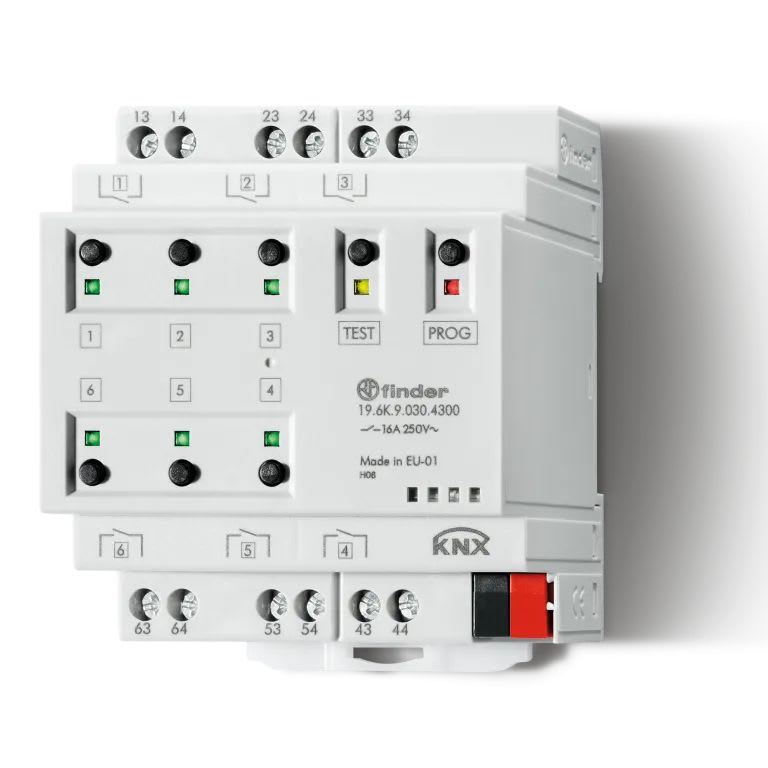 Finder - Actionneur KNX 6 contacts 16A alimentation par le bus