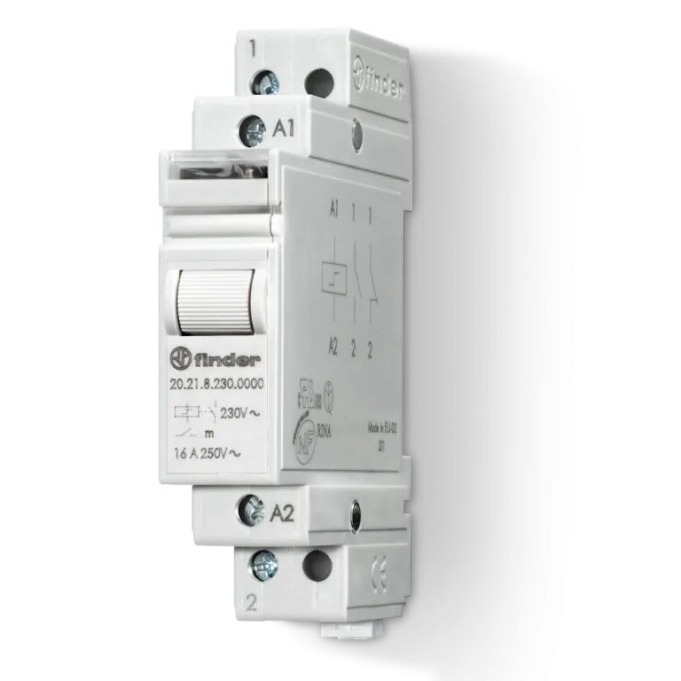 Finder - Télérupteur modulaire 1NO 16A 12V DC, AgSnO2