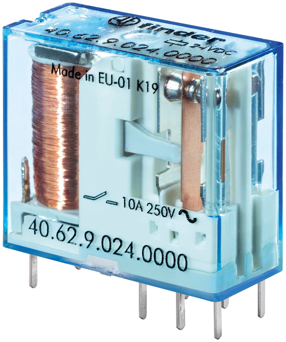Finder - Relais circuit imprimé 2RT 10A 48V DC, AgSnO2