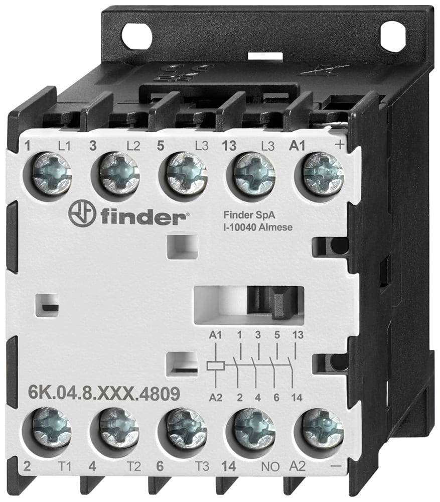 Finder - Mini contacteur 24V AC 3NO 9A 400V AC3 - 4kW AC3 + 1NO 2A 400V AC15