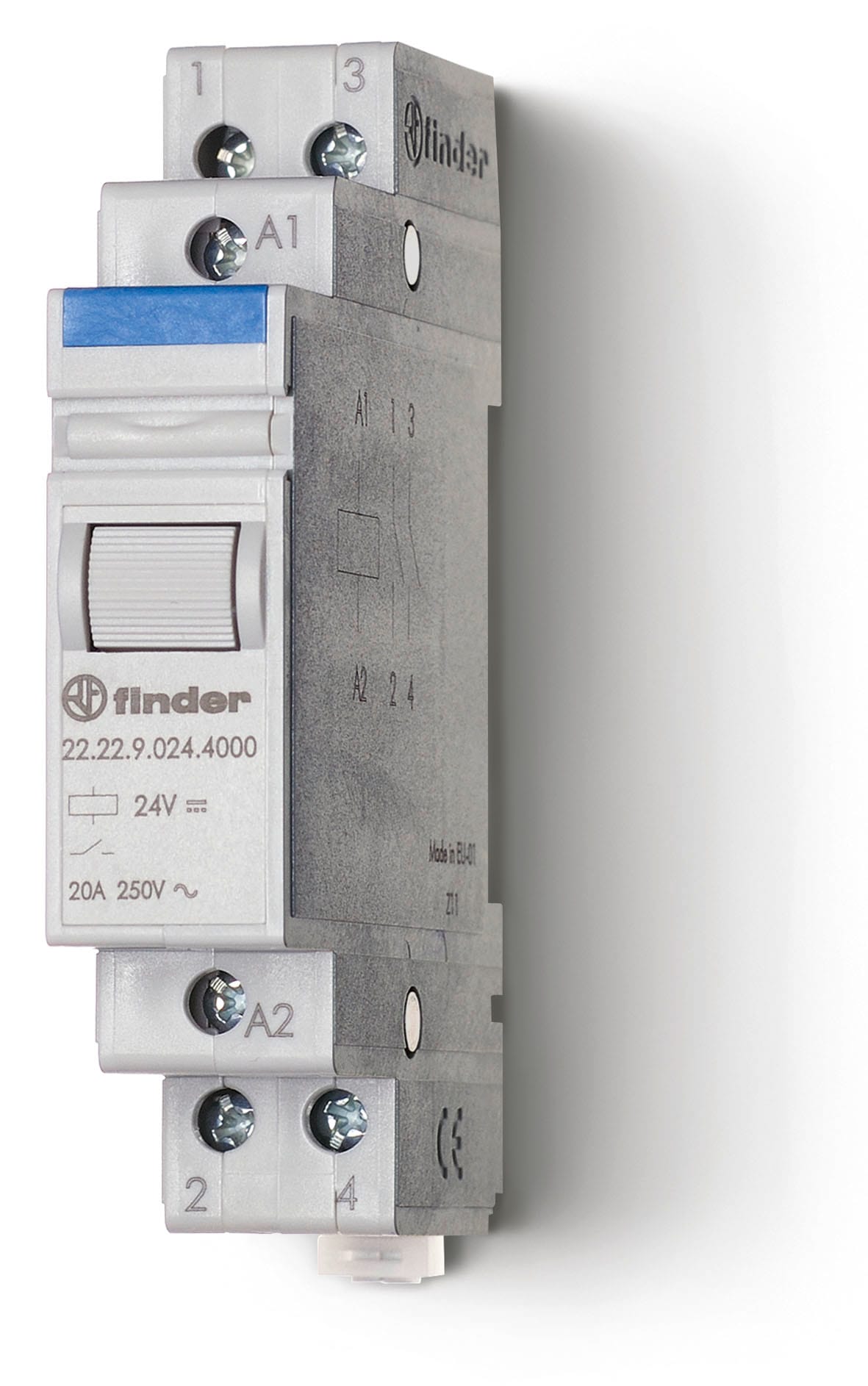 Finder - Relais modulaire 2NO 20A 24V DC, AgSnO2