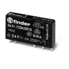Finder - Relais CI 1NO 6A 60V DC sensible, faible épaisseur, AgNI + Au