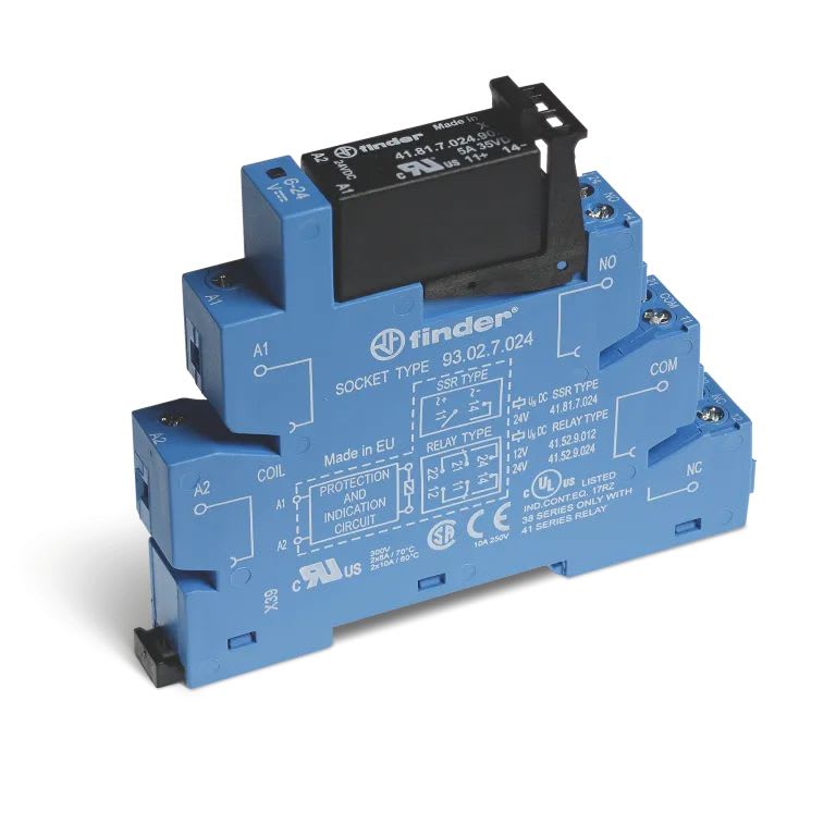 Finder - Interface statique IN : 24V DC sensible OUT : 24V DC, bornes à cage