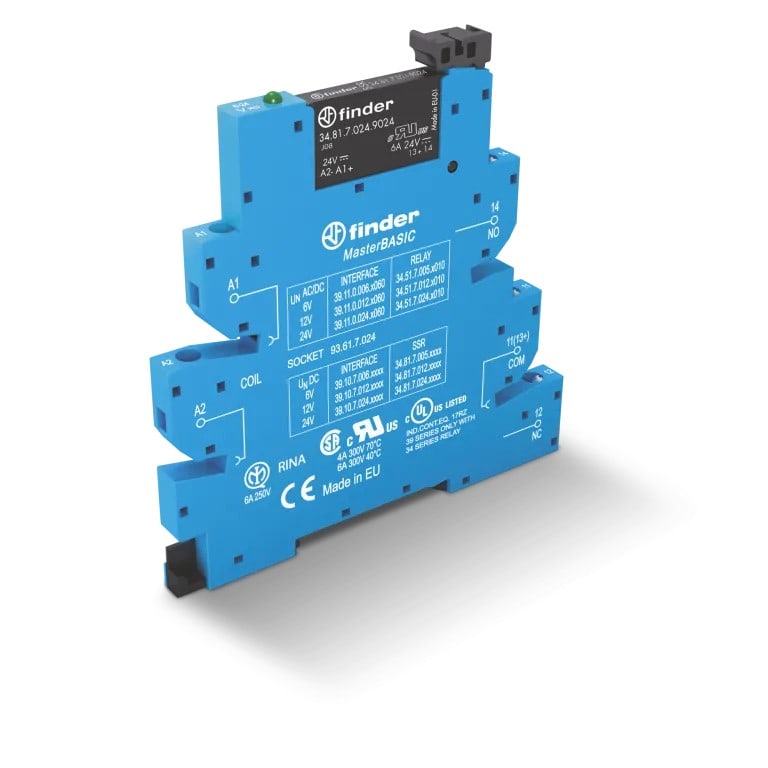 Finder - Interface statique masterBASIC 1NO 0,75A IN : 24VAC/DC OUT :240VAC, à cage, ATEX