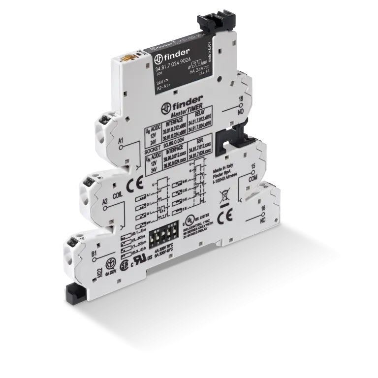 Finder - Interface statique masterTIMER 1NO 6A IN : 24V AC/DC OUT : 24V DC, bornes auto