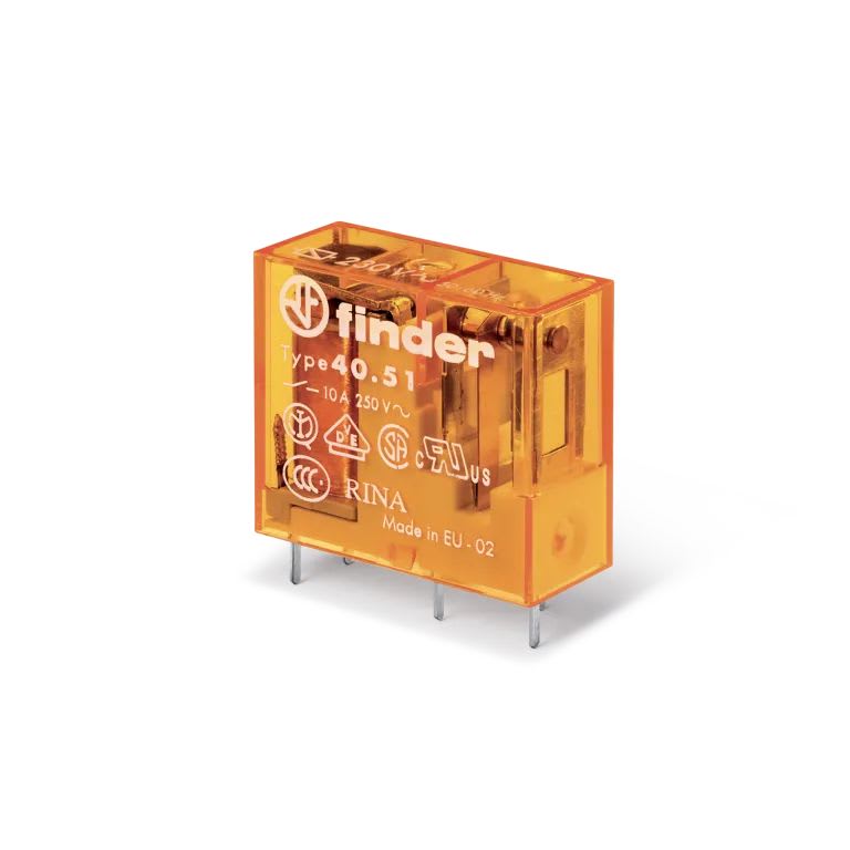 Finder - Relais circuit imprimé 1RT 12A 24V DC, AgNi