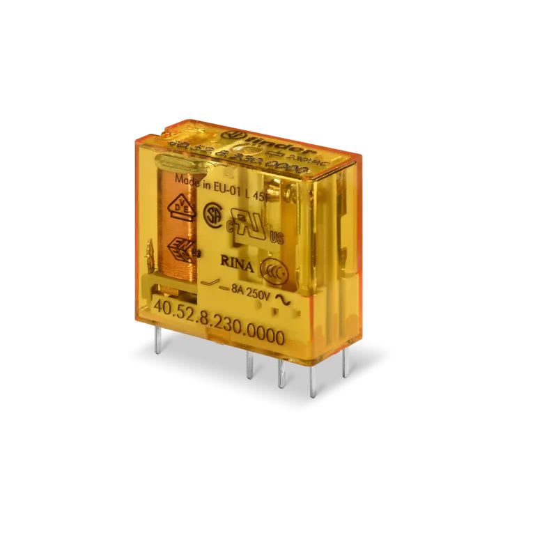 Finder - Relais circuit imprimé 2RT 8A 12V DC, AgNi + Au