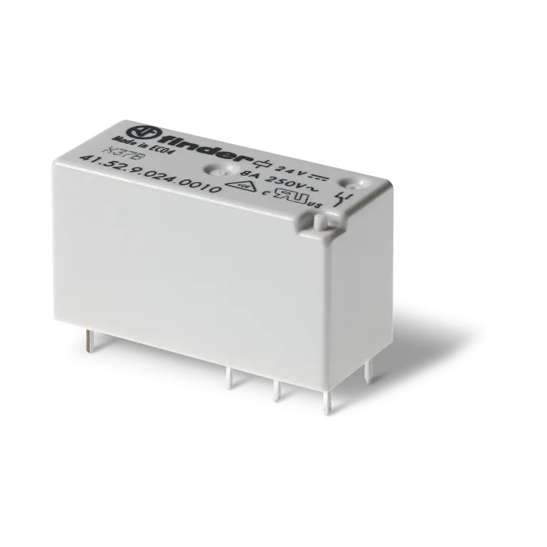 Finder - Relais circuit imprimé bas profil 2RT 8A 24V DC, AgNi