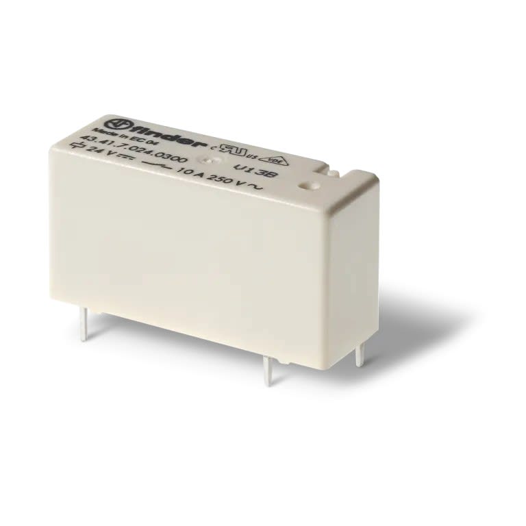 Finder - Relais circuit imprime bas profil 1RT 10A 24V DC sensible, AgSnO2, lavable