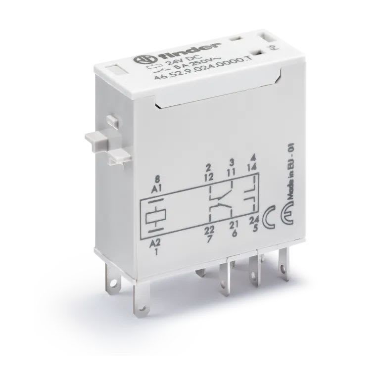 Finder - Relais miniature 2RT 8A 24V DC, pour application ferroviaire