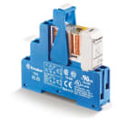 Finder - Interface 2RT 10A 24V DC, étrier plastique, bornes à cages, AgNi+Au