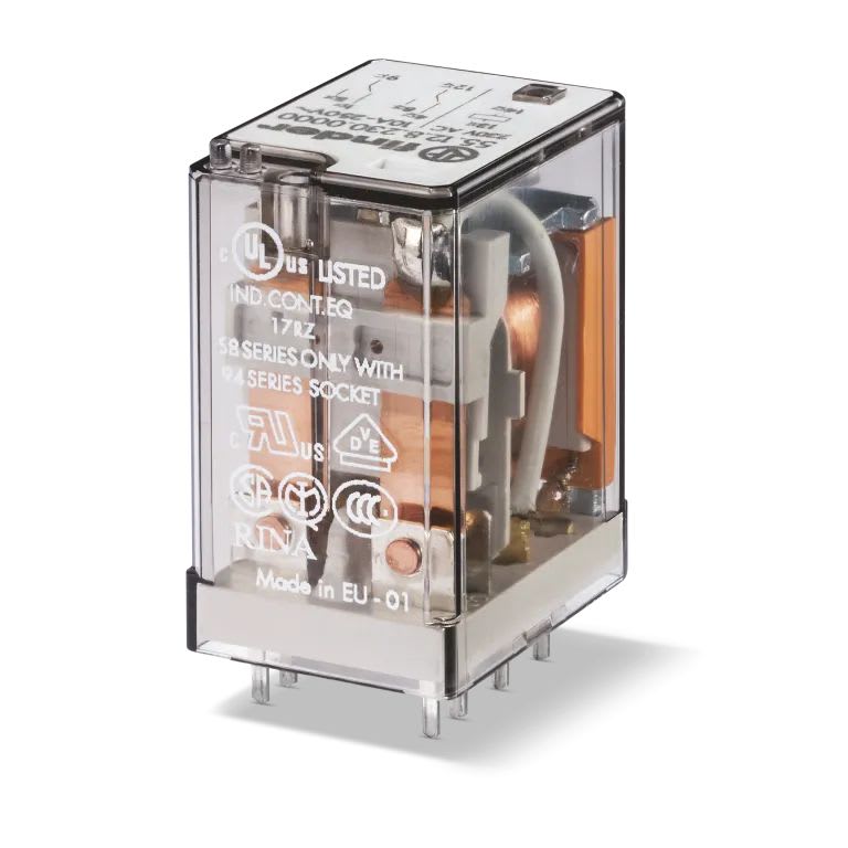 Finder - Relais industriel 2RT 10A 125V AC, AgNi + Au