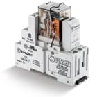 Finder - Interface 2RT 10A 24V DC, étrier métal, indic méca + LED+diode, ATEX, AgNi + Au