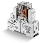 Finder - Interface 4RT 7A 24V DC, étrier métal, à cage indic méca LED+diode ATEX AgNi+Au