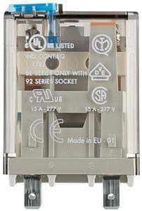 Finder - Relais de puissance 2RT 16A 12V DC, bouton test et indicateur mécanique AgSnO2